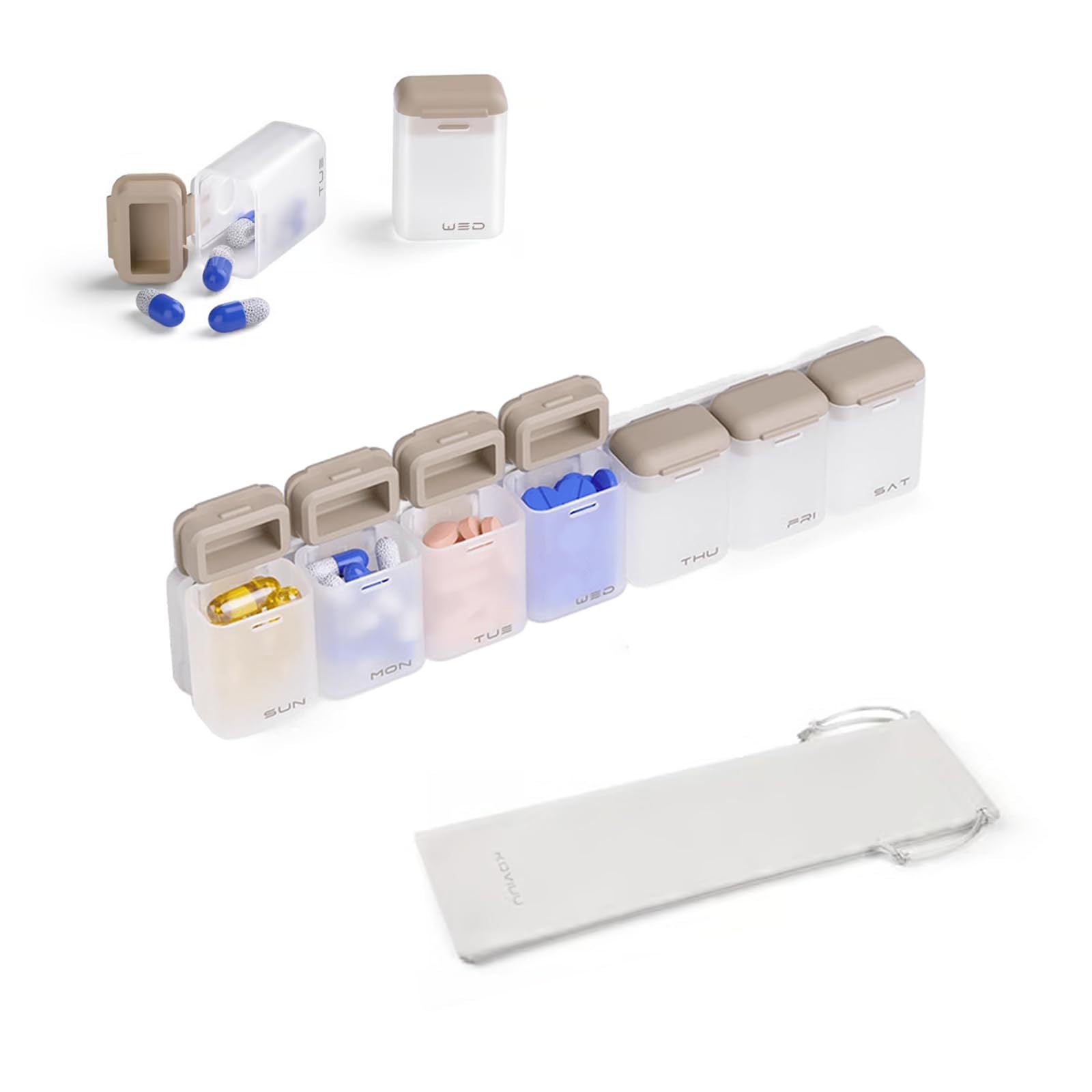 Magnetische Pillendose pro Woche